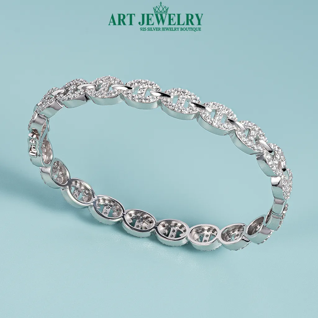 Vòng tay sợi xích bạc 925 đính đá Cz