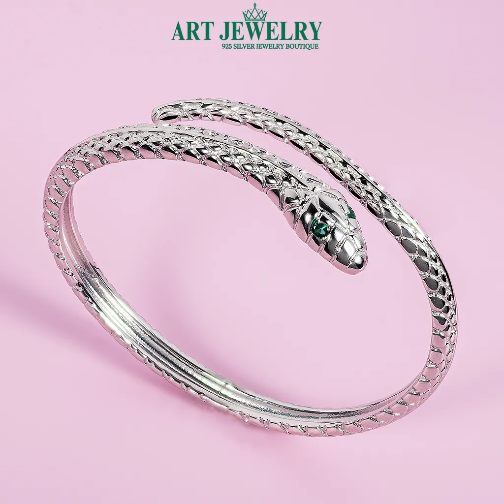 Vòng tay con rắn bạc 925