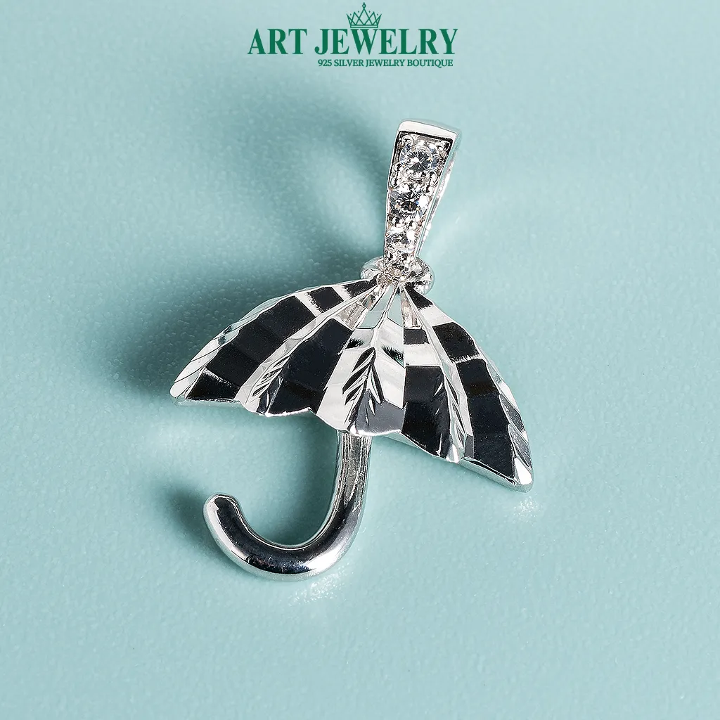 Mặt dây chuyền chiếc ô khắc máy bạc 925