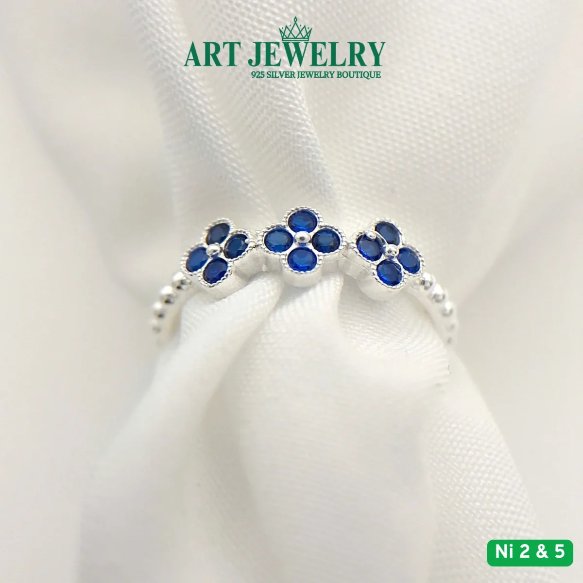 Nhẫn bé gái bông hoa 4 cánh bạc 925