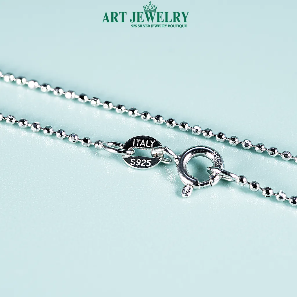 Dây bi lục giác Italy bạc 925